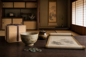 美濃加茂市での骨董品出張買取事例(茶道具・掛軸・陶磁器)