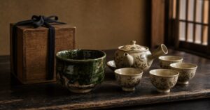 幕末期の織部茶碗と清水焼煎茶器 骨董品買取事例｜芝田美術