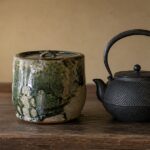 織部水指と鉄瓶の買取事例｜加藤作助作・古作織部水指を岐阜で出張買取