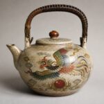 関市で買取した四代尾関作十郎作・大型鳳凰赤玉図土瓶（急須）