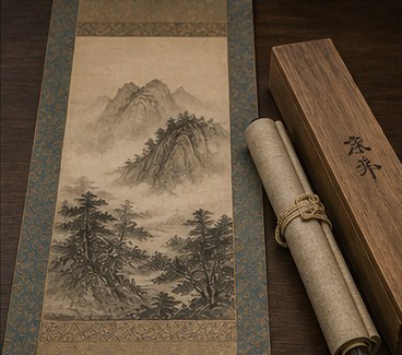 日本画の掛軸の買取査定で確認する品物の生成写真