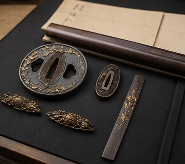 刀剣買取で査定する鍔・小柄・刀装具の生成写真