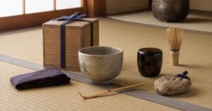 多治見市の茶道具買取事例 - 共箱付き茶碗・棗・茶杓