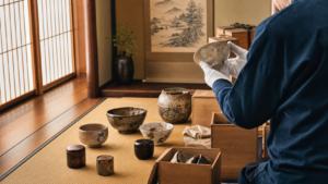 土岐市・恵那市で遺品整理品を出張買取する芝田美術のスタッフ
