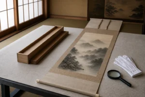 川合玉堂の肉筆日本画掛軸の査定ポイントを紹介する画像