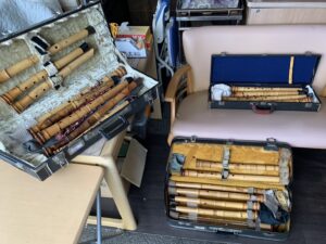 名古屋市守山区で買取した複数本の尺八と収納ケース